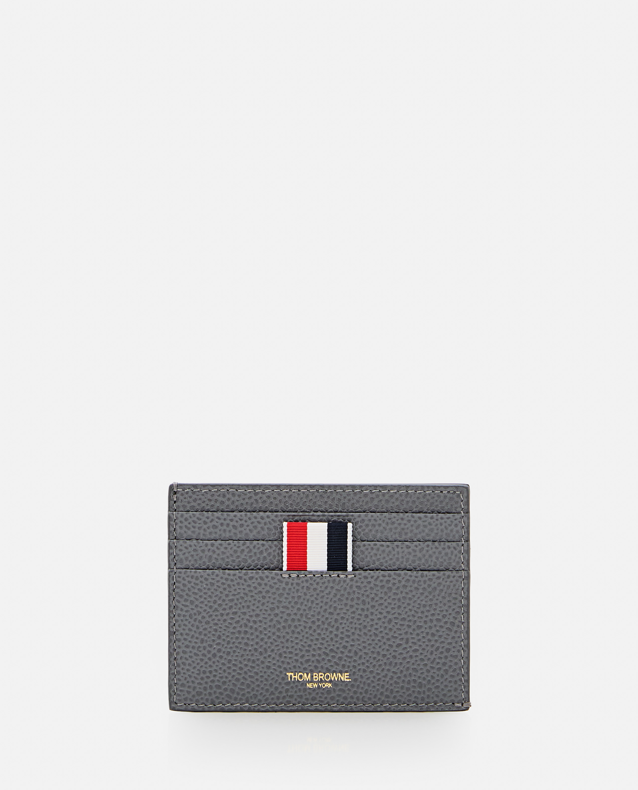 그레이 레더 카드 케이스  THOM BROWNE